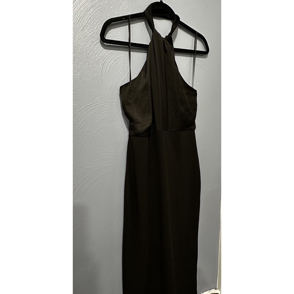 Express Black Satin Slip Maxi Dress Sz S Goth Grunge Whimsigoth Witchy Formal